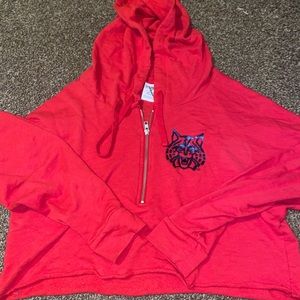 U of A wildcats cropped zip up!